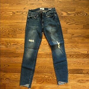 Dark Blue Distressed Jeans